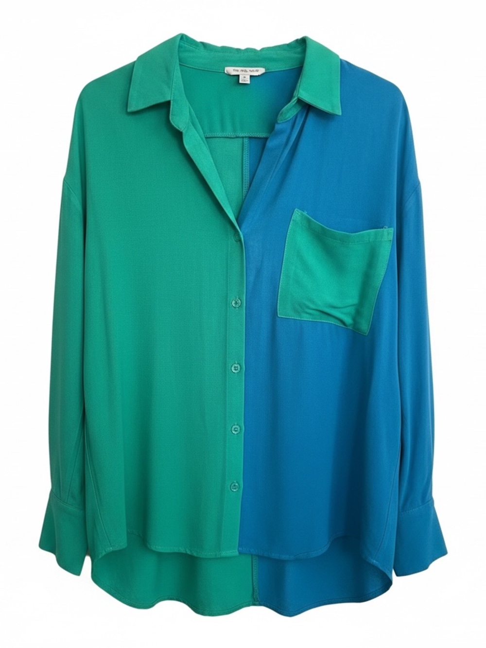 entro Two-Tone Teal and Blue Button-Down Shirt